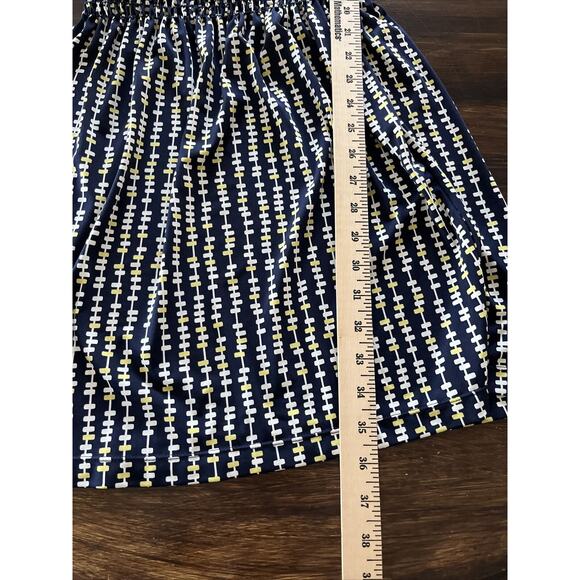 Max Studio Twist Front Halter Dress Blue White Yellow Size Medium - Picture 10 of 13